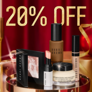 【美妆】Bobbi Brown 近乎全场20%OFF！满65胖子送迷你四件套，满75胖子送正价流云眼影笔！