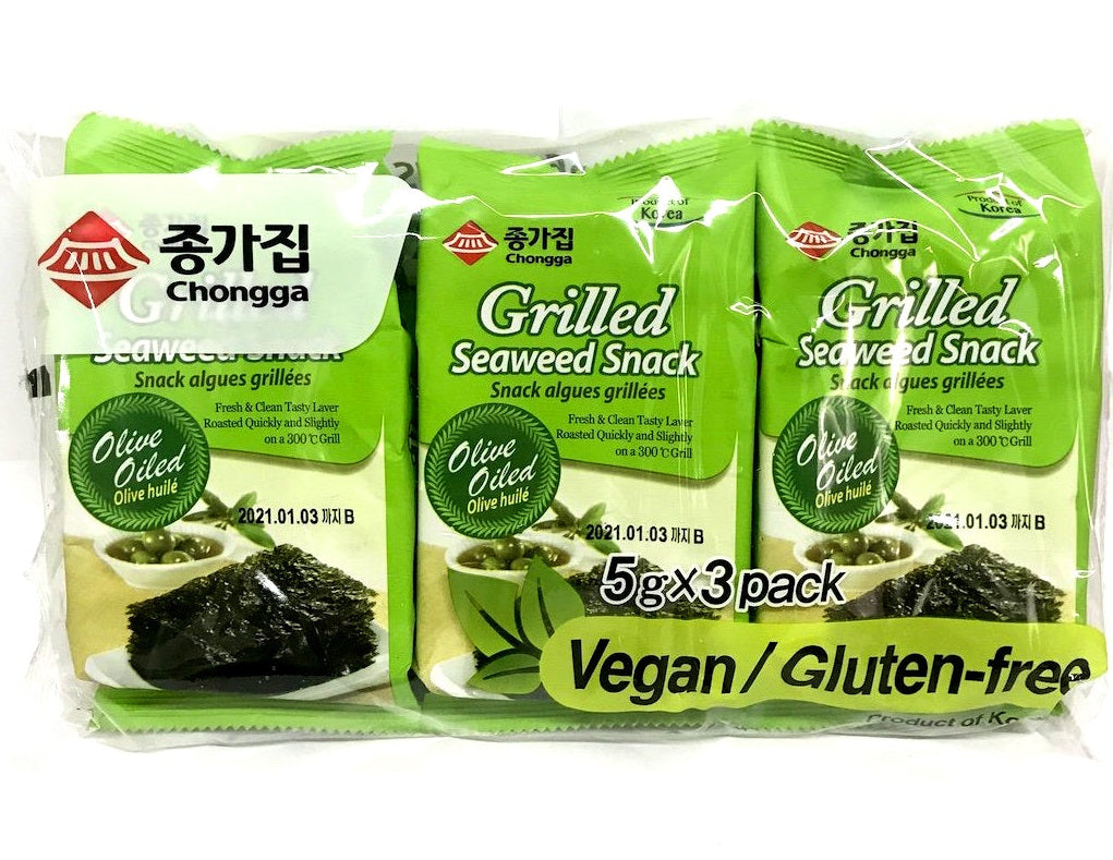宗家紫菜小食橄榄油3连包 Grilled Seaweed Snack-Olive