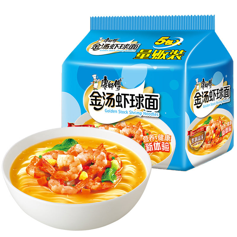 康师傅金汤虾球5连包 KSF Instant Noodles-Artificial Prawn Soup Flav.