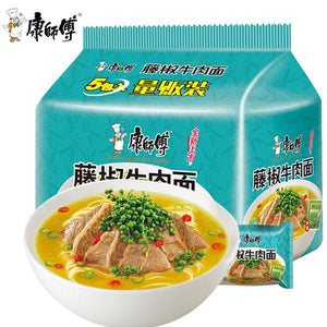 康师傅藤椒牛肉面5连包 KSF Instant Noodles-Artificial Beef with Chilli Flavour