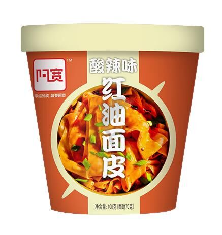 阿宽食力杯红油面皮酸辣味 BJ Broad Noodle-Chilli Oil Hot&Sour