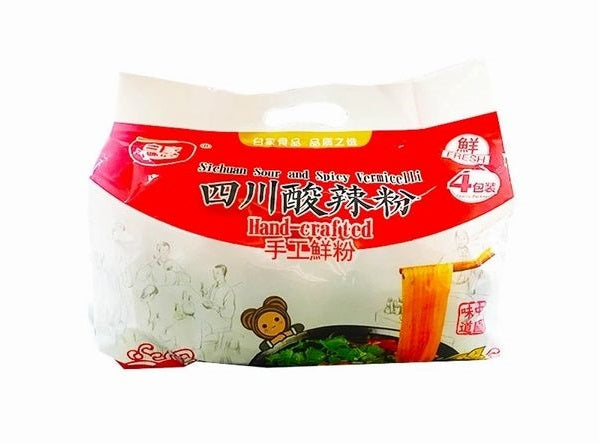 （30%OFF！）白家四川酸辣粉手工鲜粉4连包 BBD:15.06.2021 BJ Sichuan Sour and Spicy Vermicelli