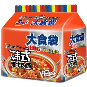 （20%OFF！BBD:29.12.2022）康师傅韩式辣牛肉面5连包 KSF Instant Noodles-Korean Spicy Artificial Beef Flav.