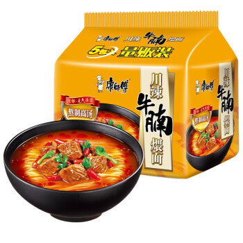 康师傅川辣牛腩煨面5连包 BBD: 27.12.2022 KSF Instant Noodles-Spicy Artificial Beef Flav.