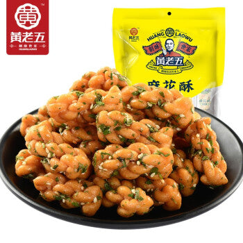 黄老五葱香麻花酥 HLW Brand Fried Dough Ma Hua Onion