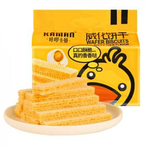 （20%OFF！BBD:13.07.2022）咔啰卡曼咸蛋黄味威化饼干 Kaman Wafer Biscuits-Salty Yolk