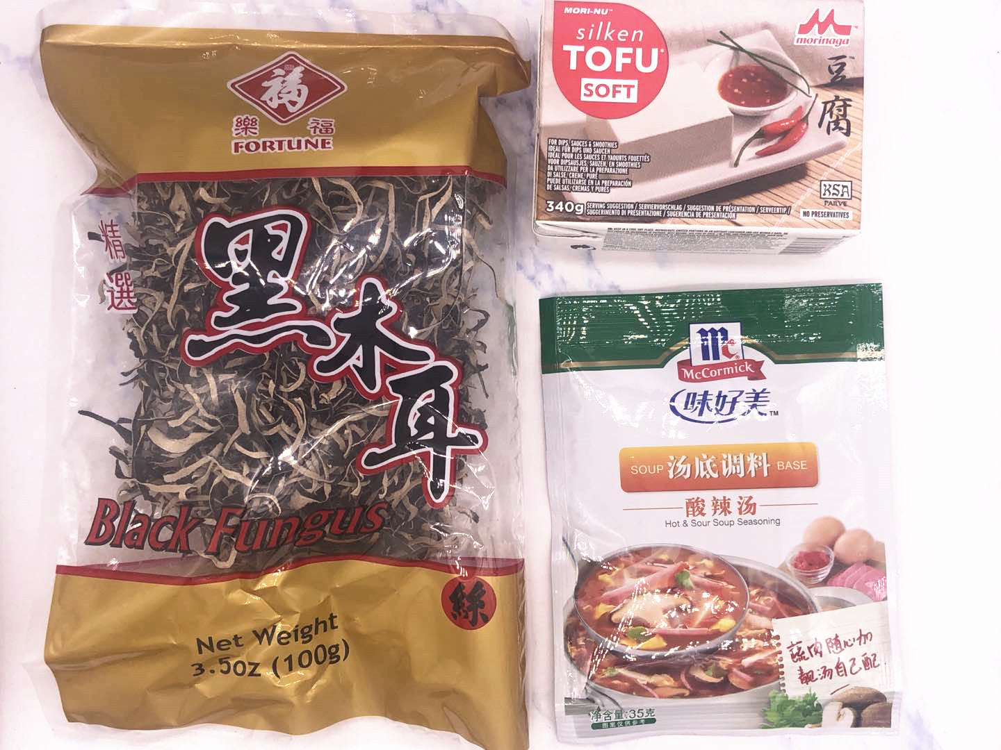 【酸辣汤套餐】Hot&Sour Soup Seasoning+Tofu Soft Red+Dried Fungus-Strips