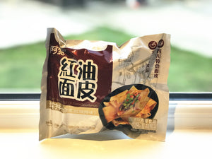 1箱20包装！阿宽红油面皮酸辣味（袋装）BJ Broad Noodle(Bag)-Sour&Hot (Case of 20)